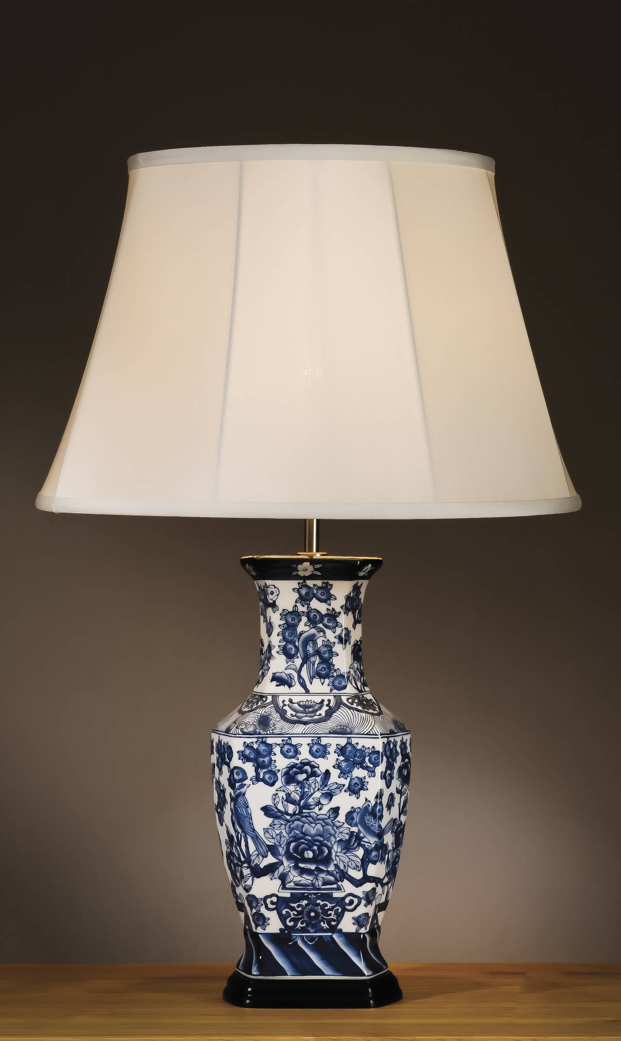 Stolní lampa blue hexagon vase